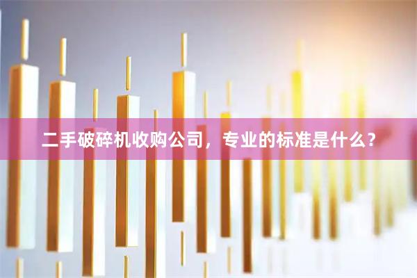 二手破碎机收购公司，专业的标准是什么？